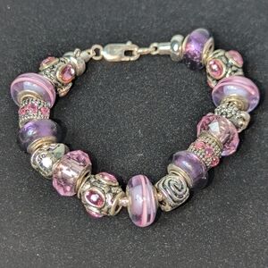 Beautiful Glass Bead Bracelet With 925 Clasp